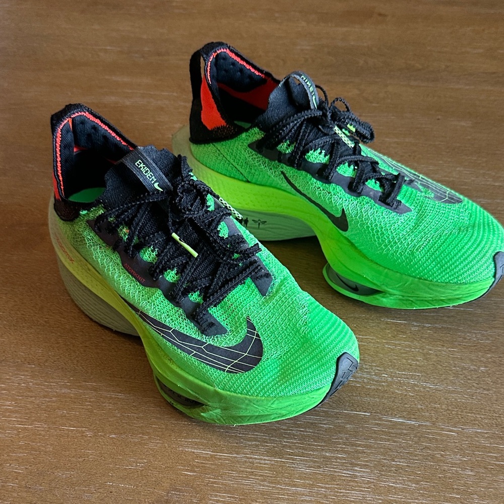 Nike Neon Green and Black Aplha Fly 2s